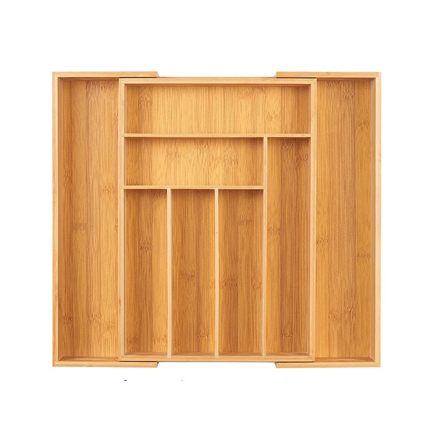 竹製カトラリートレー｜キッチン引き出し整理オーガナイザー