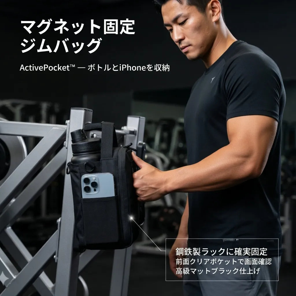 ActivePocket™ ｜ジムで水とスマホの置き場所、もう迷わない。