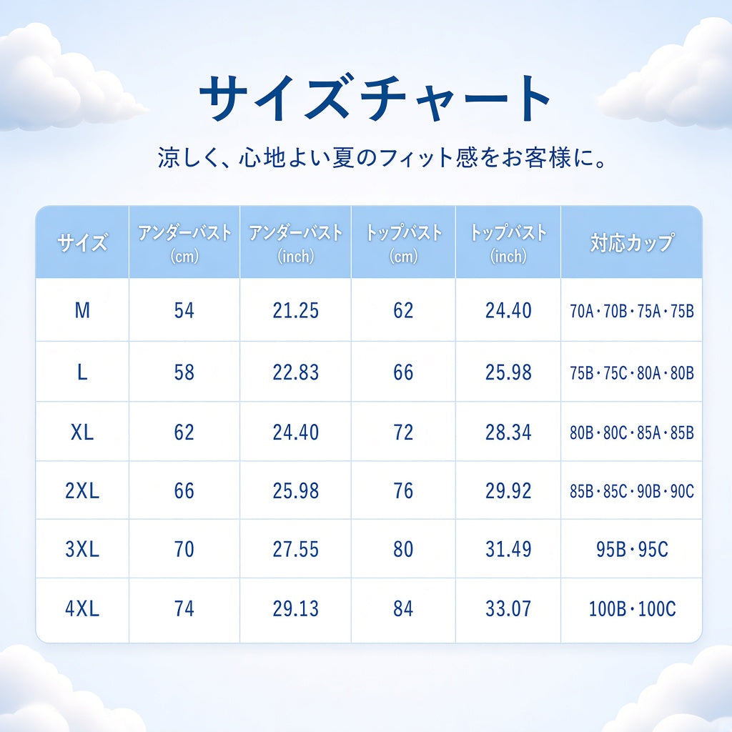Hinyari Cloudia™ -雲のような着け心地で、ひんやり涼しい。夏のつらい締め付けからサヨナラ。